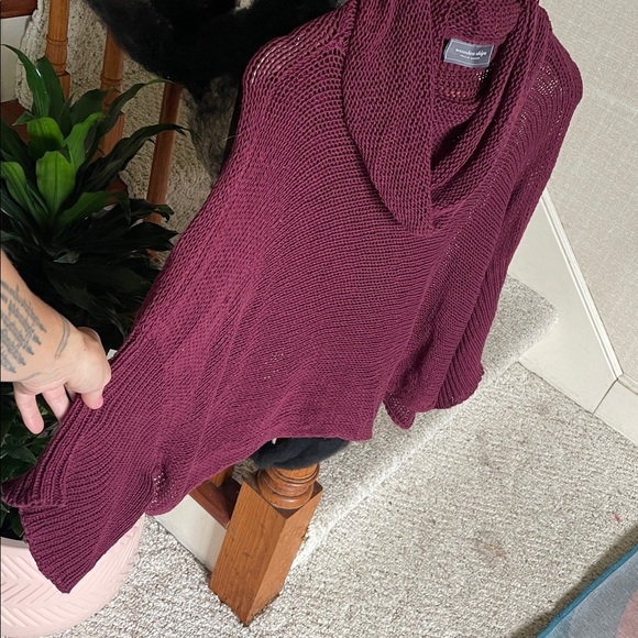 Wooden Ships Burgundy Cowl Neck Sweater - Picture 6 of 15